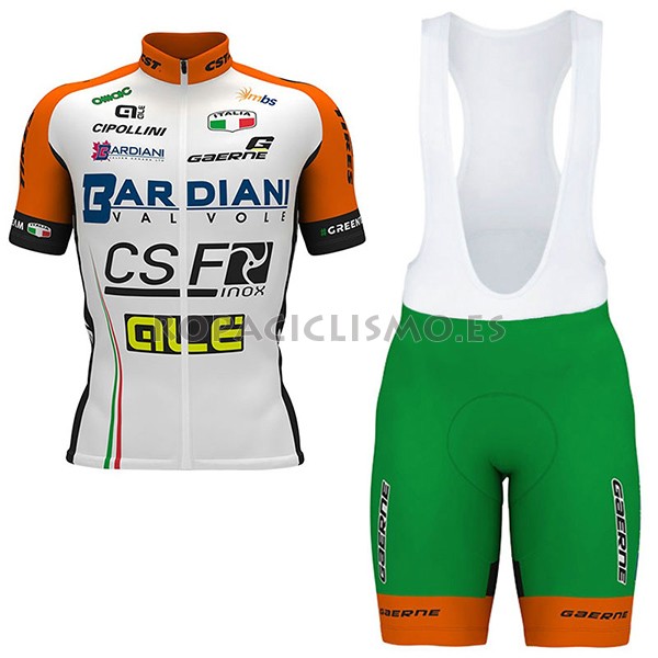 2017 Maillot Bardiani CSF tirantes mangas cortas blanco y verde